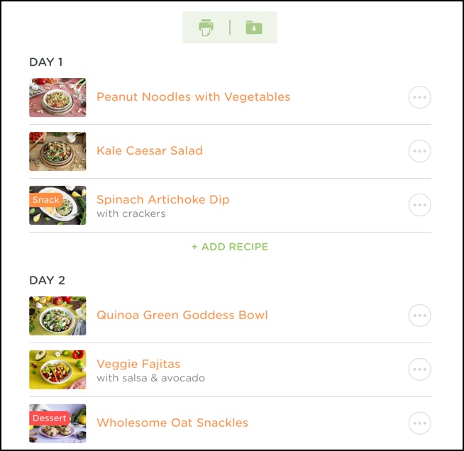 Forks Meal Planner - Daily Meals